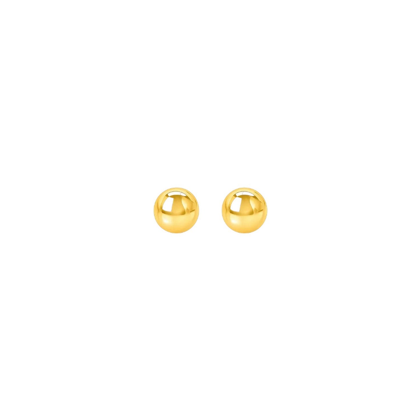 14k Yellow Gold Round Stud Earrings (6.0 mm)