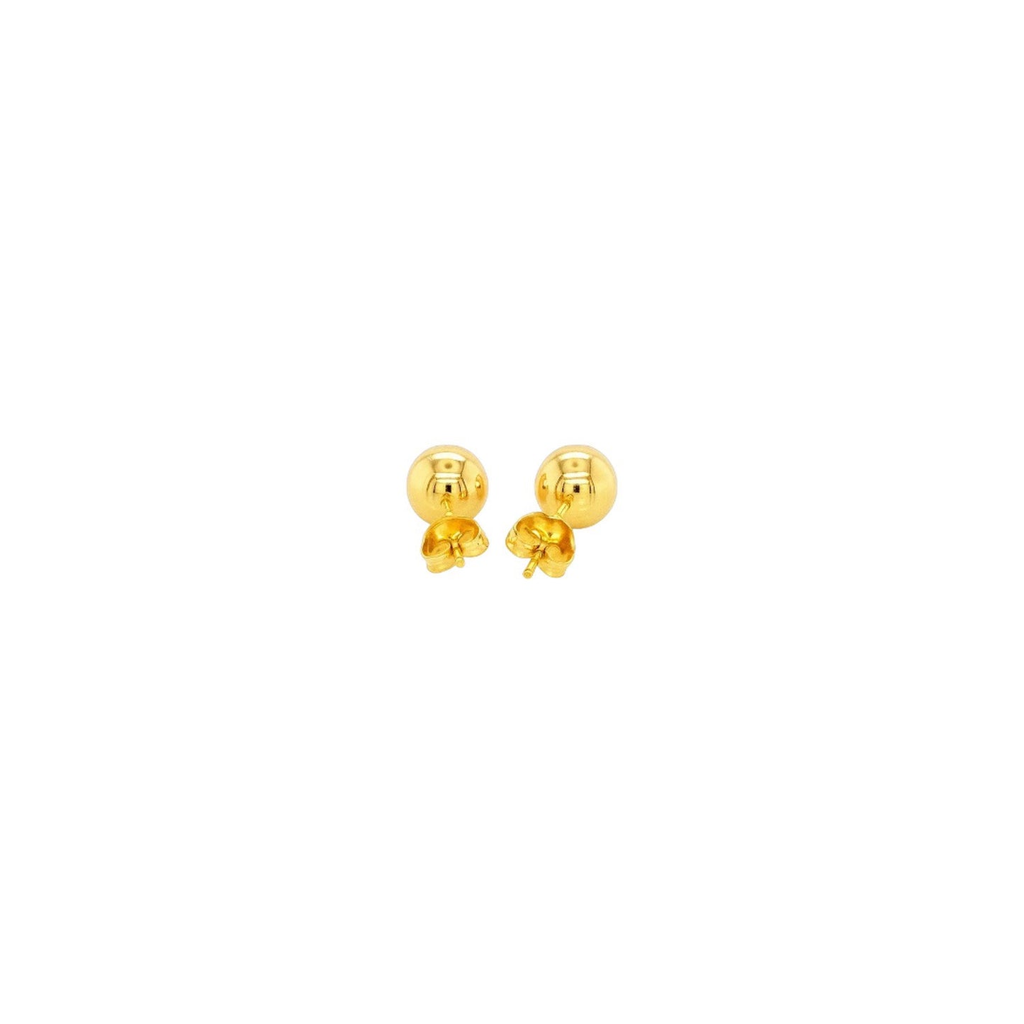 14k Yellow Gold Round Stud Earrings (6.0 mm)