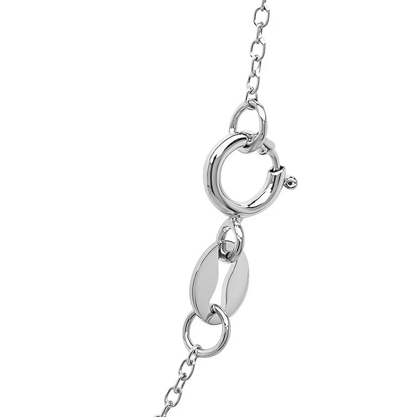 14k White Gold Diamond Cut Cable Link Chain (0.87 mm)