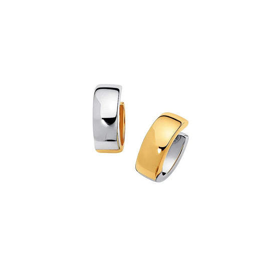 14k Two-Tone Gold Reversible Snuggable Style Earrings