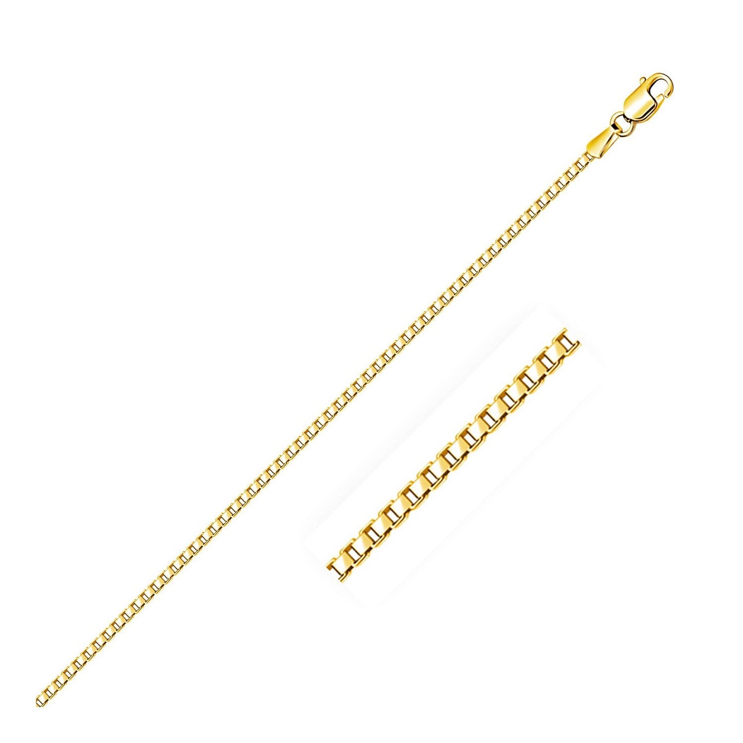 14k Yellow Gold Semi Solid Box Chain (2.10 mm)