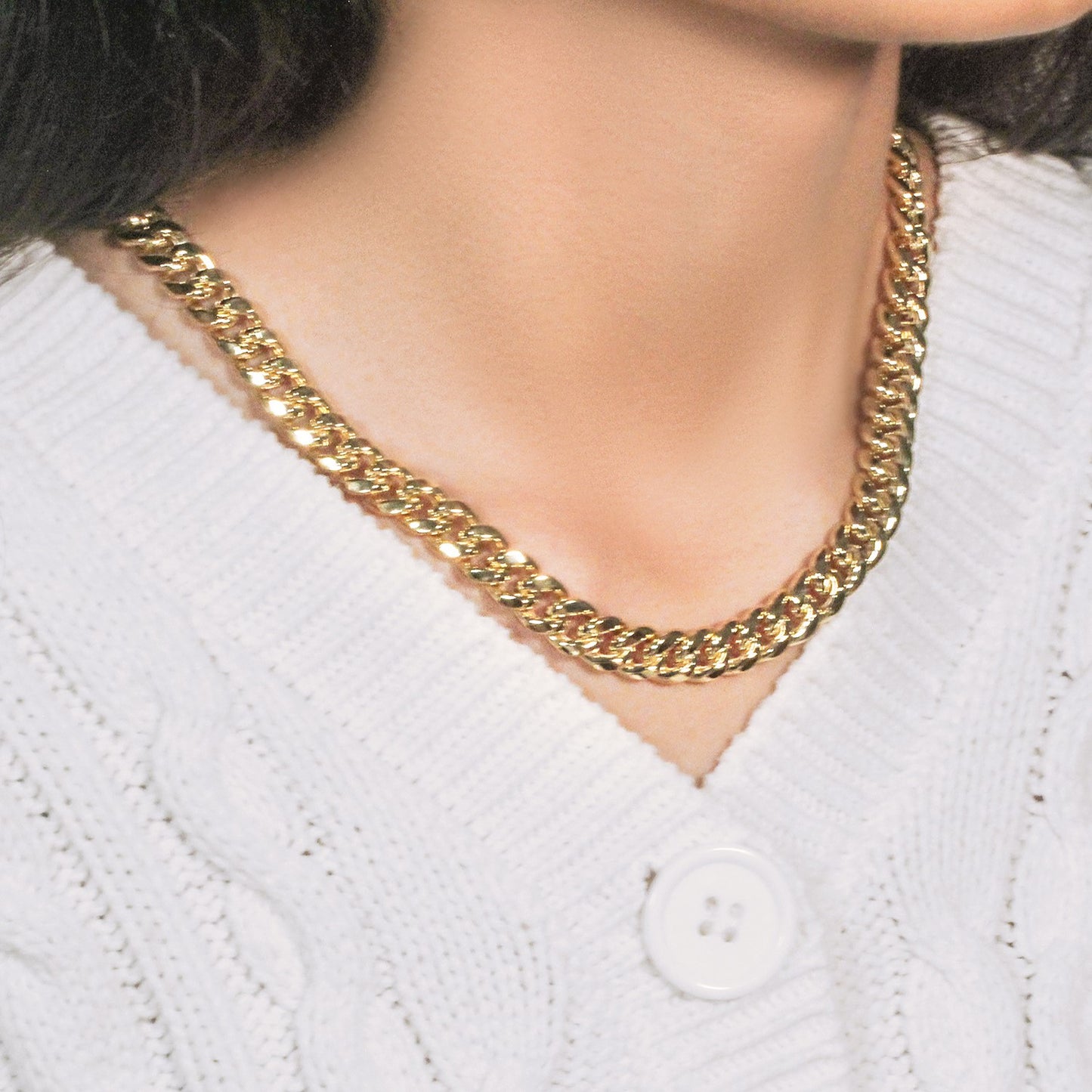 14k Yellow Gold Semi Solid Miami Cuban Chain (9.10 mm)