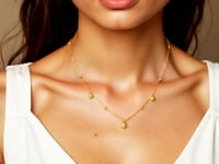 14k Yellow Gold High Polish Beaded Stations Necklace