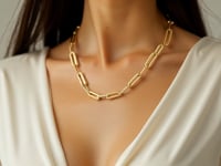 Long Domed Paperclip Necklace in 14K Yellow Gold (4.80 mm)