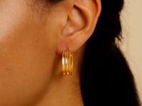 Large Concave Hoop Earrings in 14K Yellow Gold