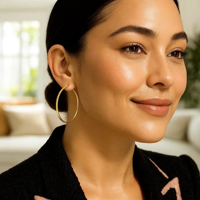10k Yellow Gold Polished Hoop Earrings (2x40 mm)
