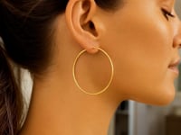 Large Endless Hoop Earrings in 14k Yellow Gold(1.2x50mm)