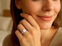 5 Carat Cushion Lab Grown IGI G/VS1 Diamond Solitaire Ring in 14K White Gold