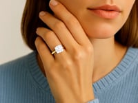3 Carat Cushion Lab Grown IGI G/VS1 Diamond Solitaire Ring in 10K Yellow Gold