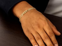 10k Yellow Gold Link Figaro Bracelet (5.30 mm)