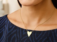 14k Yellow Gold High Polish Elongated Heart Necklace